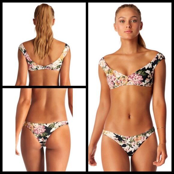 💕VITAMIN A💕 Bikini Capri Top XL + Rosie Cheeky Bottom L ~ Ambrosia Floral NWT - Picture 1 of 16